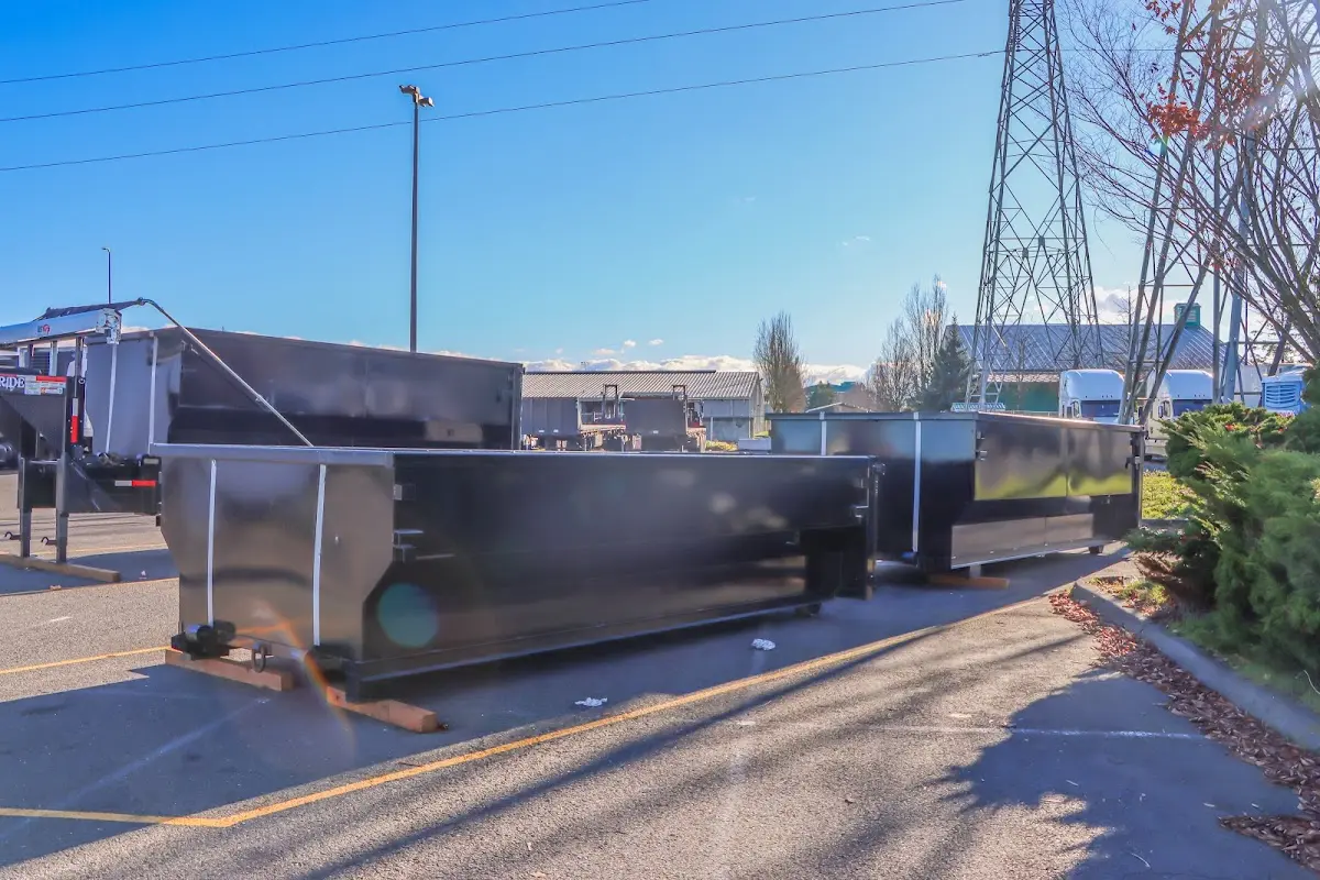 Roll-off dumpster ready for waste disposal at job site for Construction Dumpster Rental in Kennett